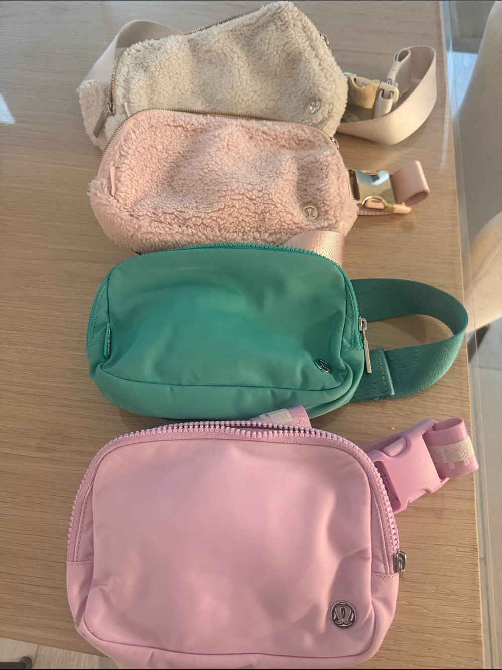lululemon athletica Pastel Crossbody Belt Bags - Pink, Teal, Cream